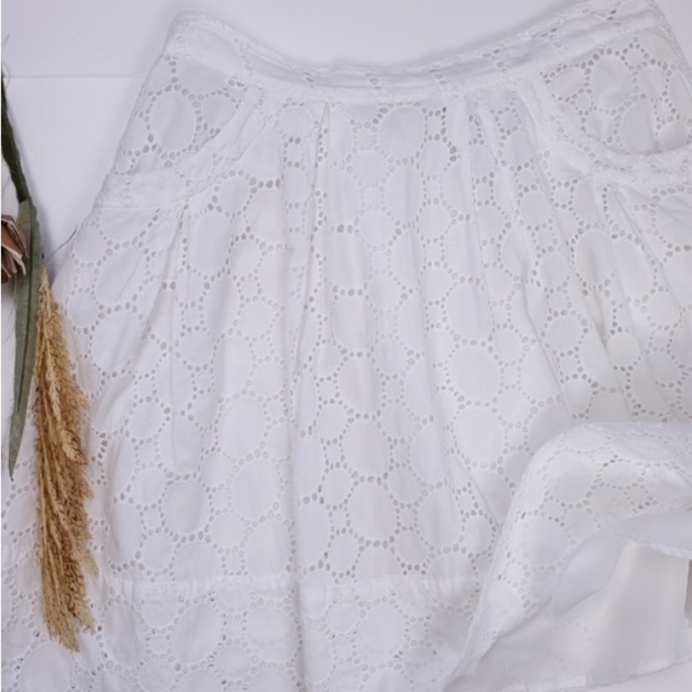 Calvin Klein 100% Cotton Circular Eyelet Skirt with Pockets-Size 12 RARE FIND - Picture 7 of 13